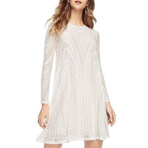 BCBGMaxAzria Cream Long Sleeve Lace Dress NWOT
